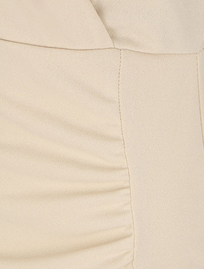 Robe drapée sans manches - Beige - 3