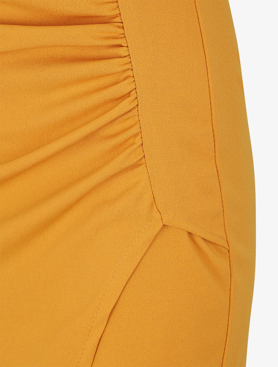 Robe drapée sans manches - Moutarde - 3