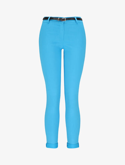 Pantalon droit uni - Bleu turquoise - 3