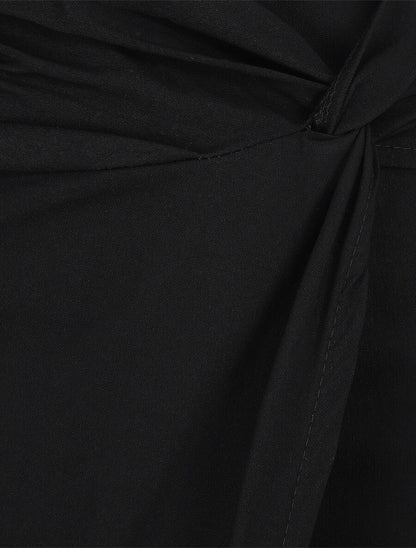 Mini jupe portefeuille drapée - Noir - 3