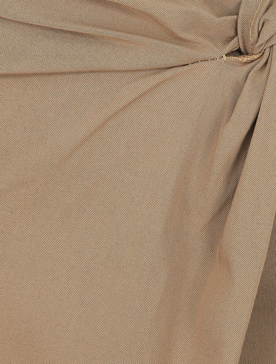Mini jupe portefeuille drapée - Camel - 3