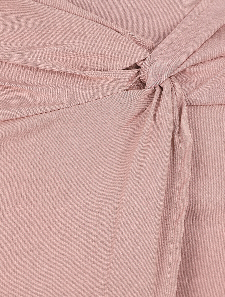 Mini jupe portefeuille drapée - Rose pâle - 3