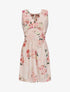 Robe col V à imprimé floral - Beige rosé - 1