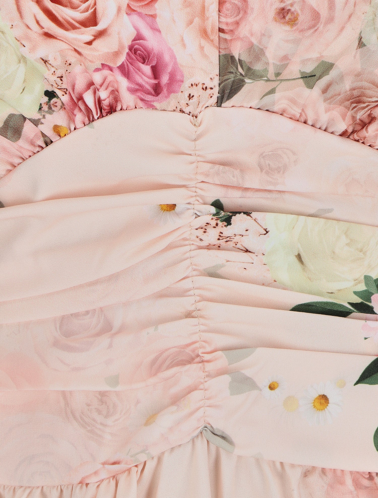 Robe col V à imprimé floral - Beige rosé - 3