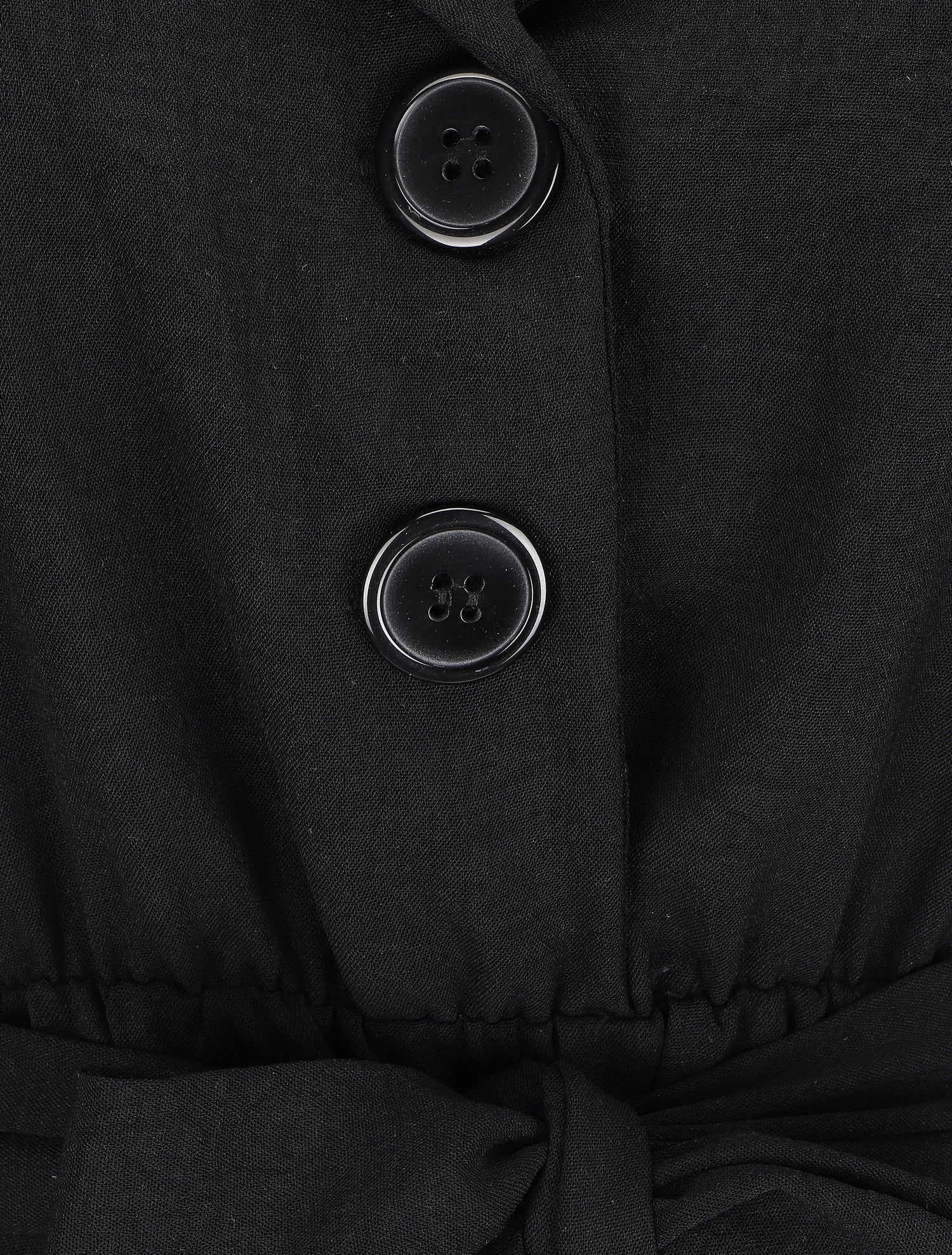 Robe longue à épaulettes effet lin - Noir - 3