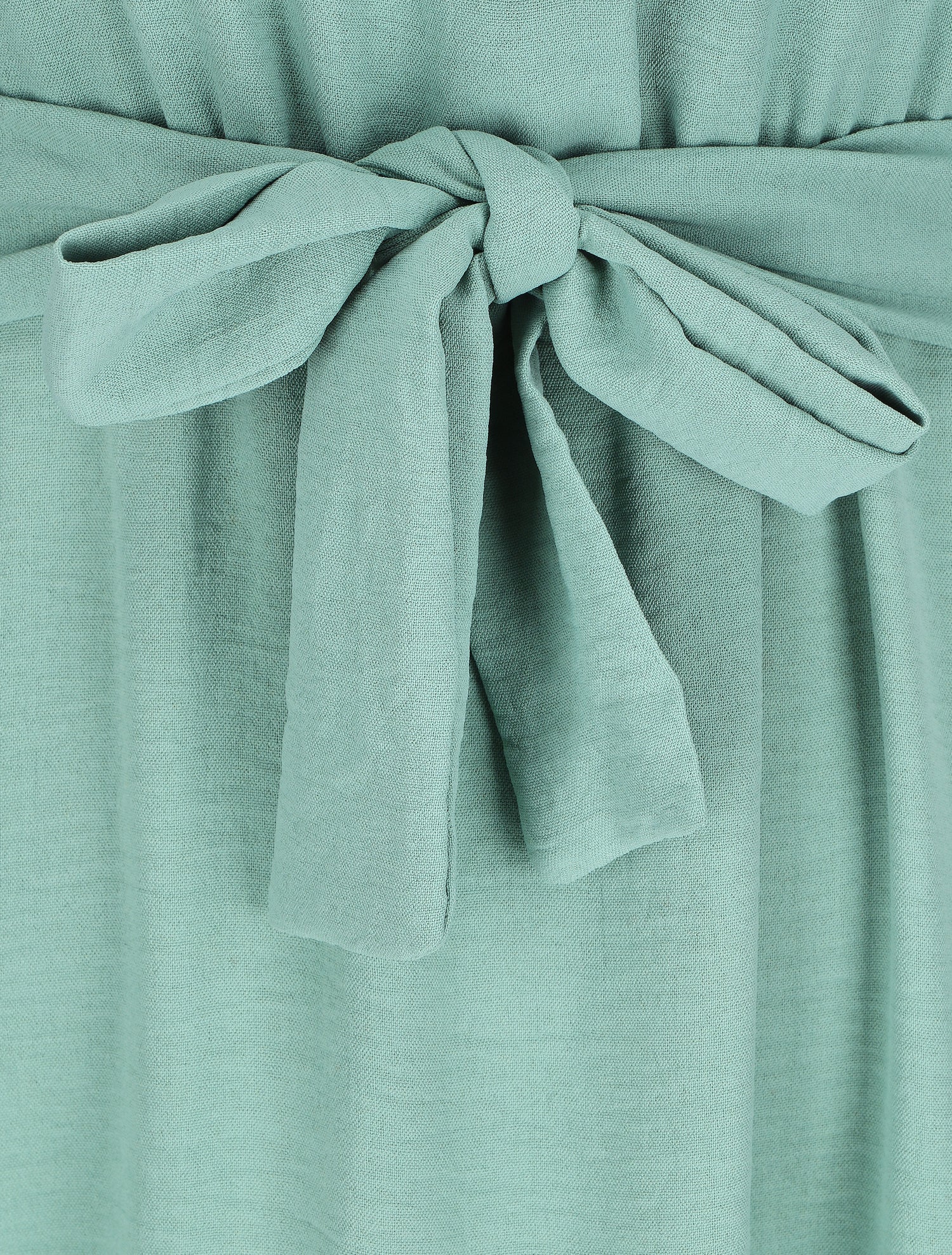 Robe longue à épaulettes effet lin - Vert d&