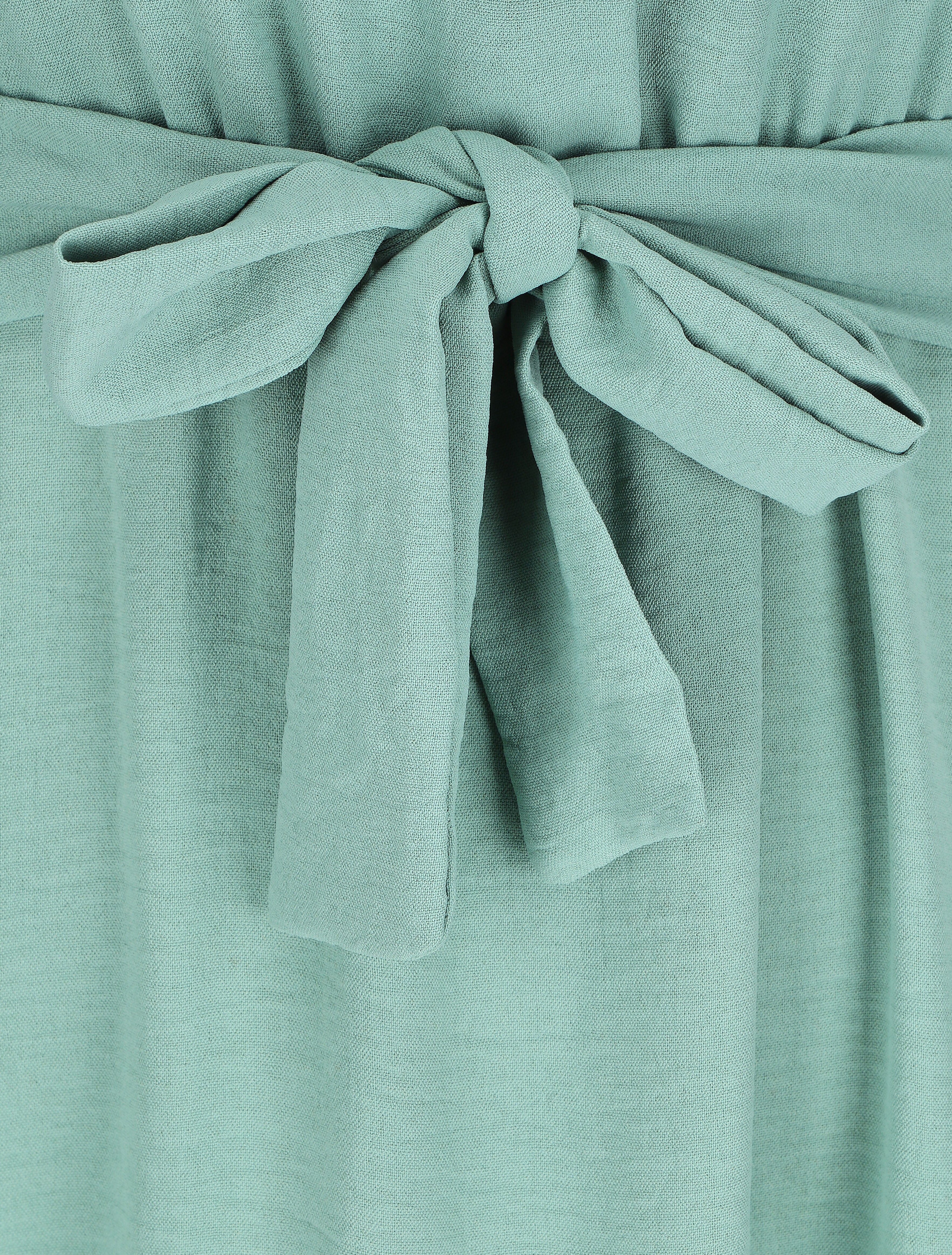 Robe longue à épaulettes effet lin - Vert d&