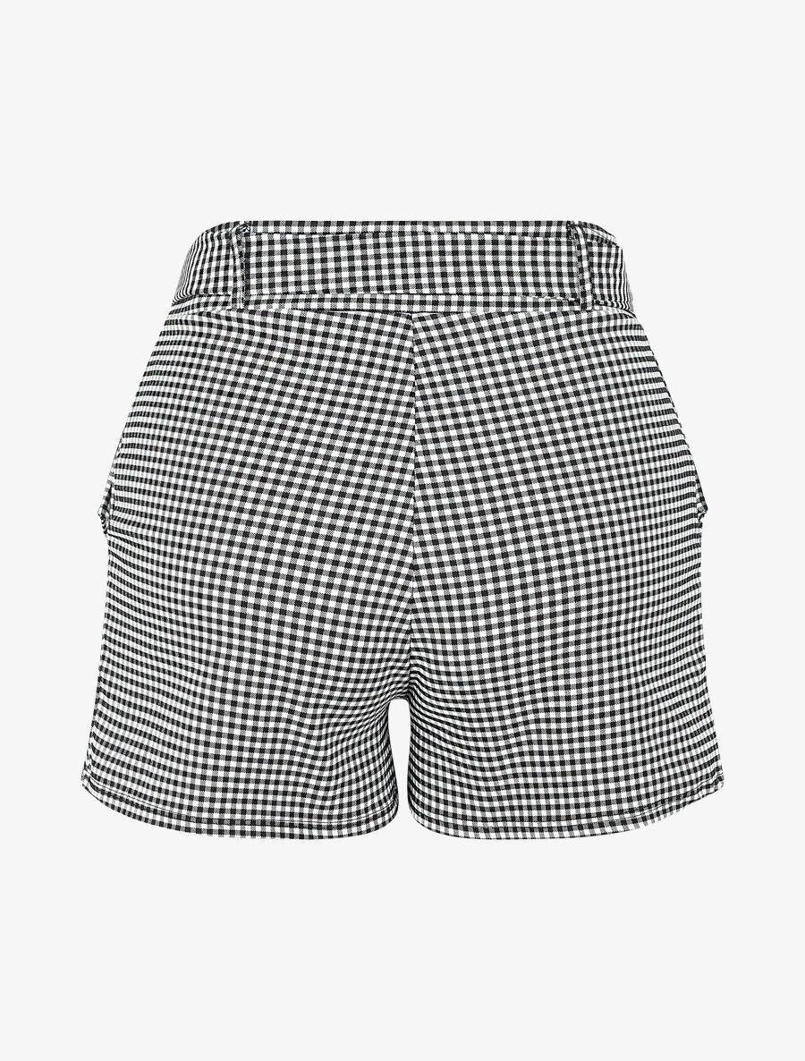 Short à imprimé vichy - Noir - 2