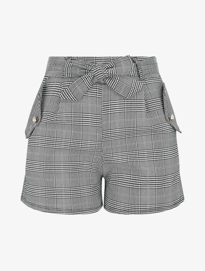 Short à imprimé prince de galles - Noir - 1