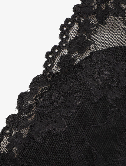 Body uni en dentelle - Noir - 3
