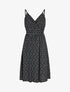 Robe empire mi-longue imprimé floral - Noir - 1