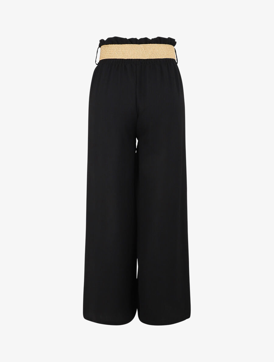 Pantalon ample à taille élastiquée - Noir - 2