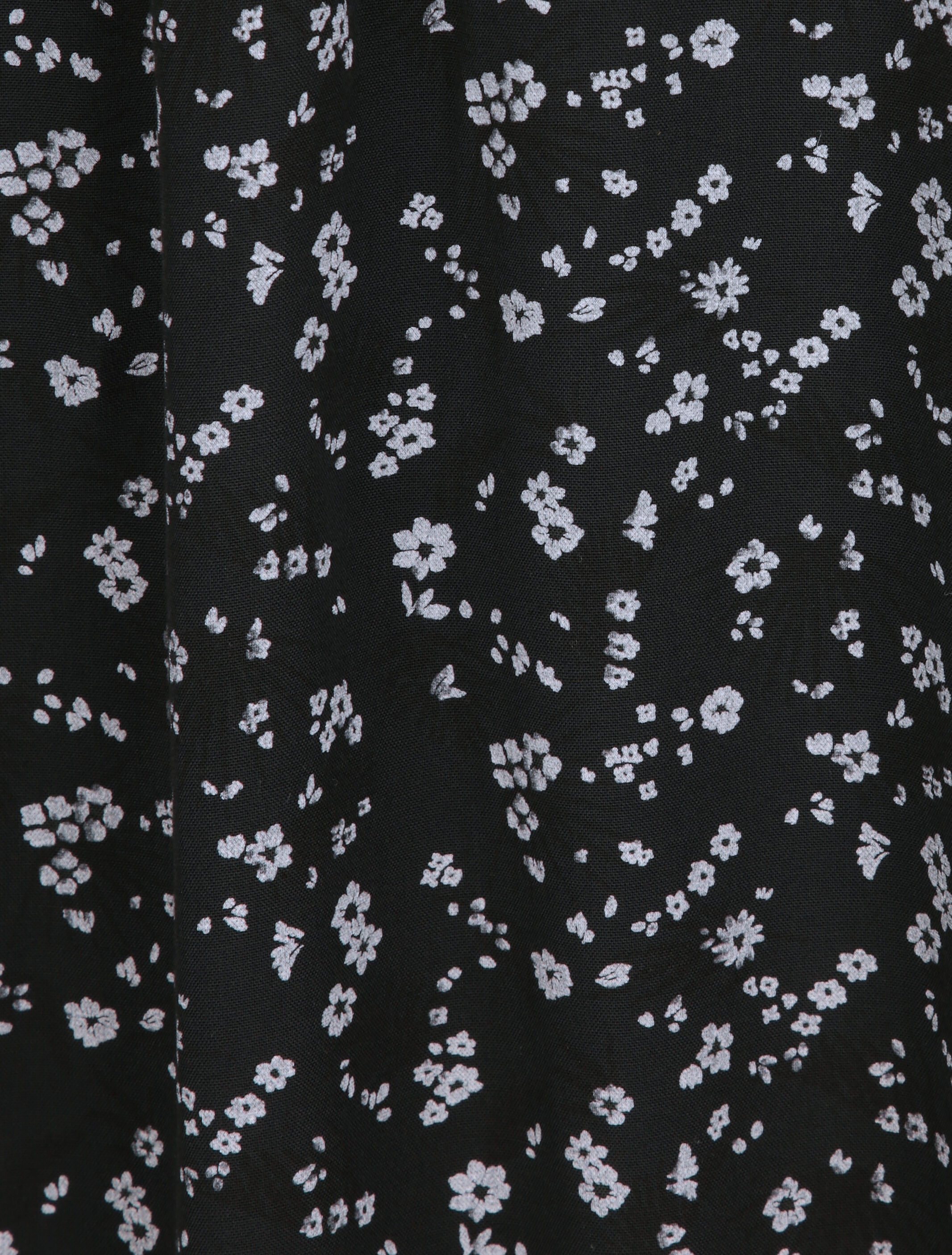 Robe empire mi-longue imprimé fleurs des champs - Noir - 4