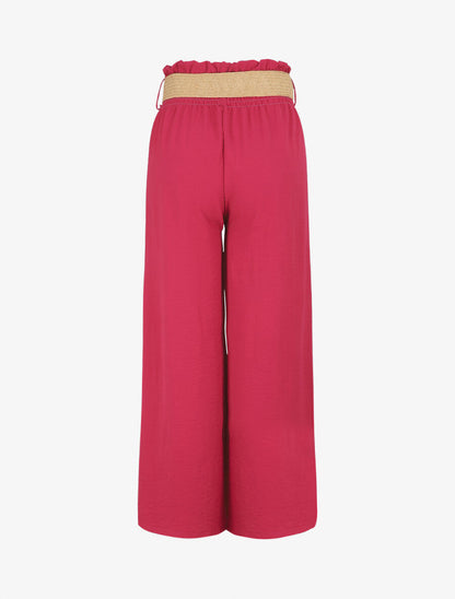 Pantalon ample à taille élastiquée - Fushia - 2