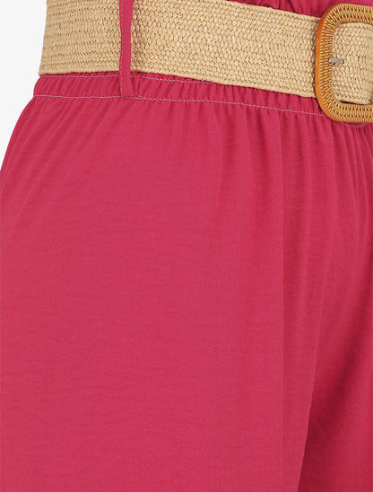 Pantalon ample à taille élastiquée - Fushia - 3