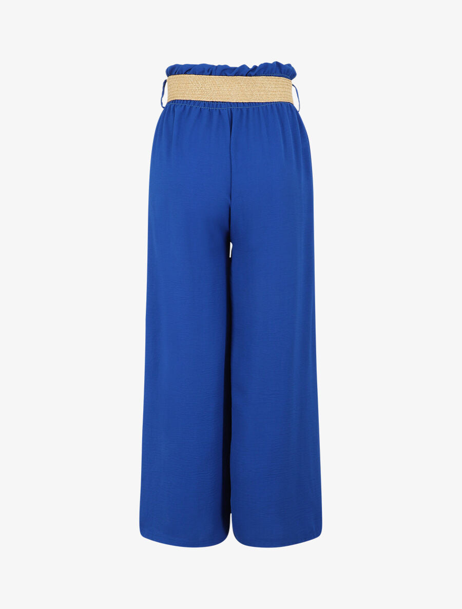 Pantalon ample à taille élastiquée - Bleu électrique - 2