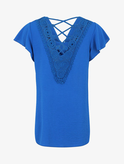 Top fluide à dos crochet - Bleu électrique - 2