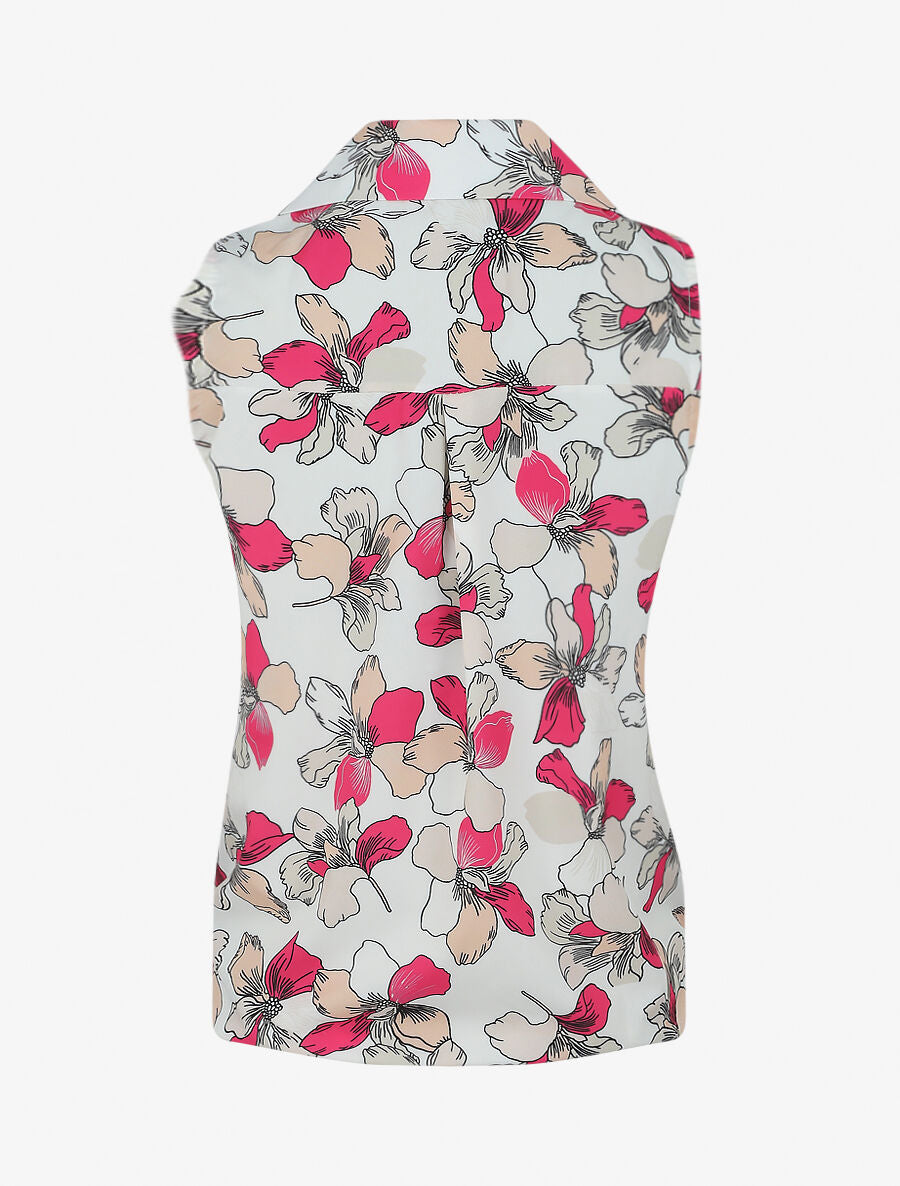 Blouse sans manches à liens à nouer - Blanc - 2