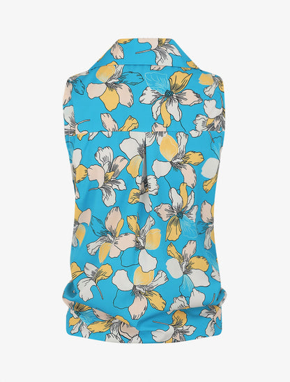 Blouse sans manches à liens à nouer - Bleu - 2