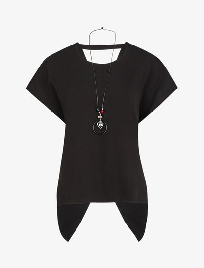 Top oversize à dos ouvert et torsadé - Noir - 4
