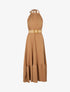 Robe longue unie dos nu - Camel - 1