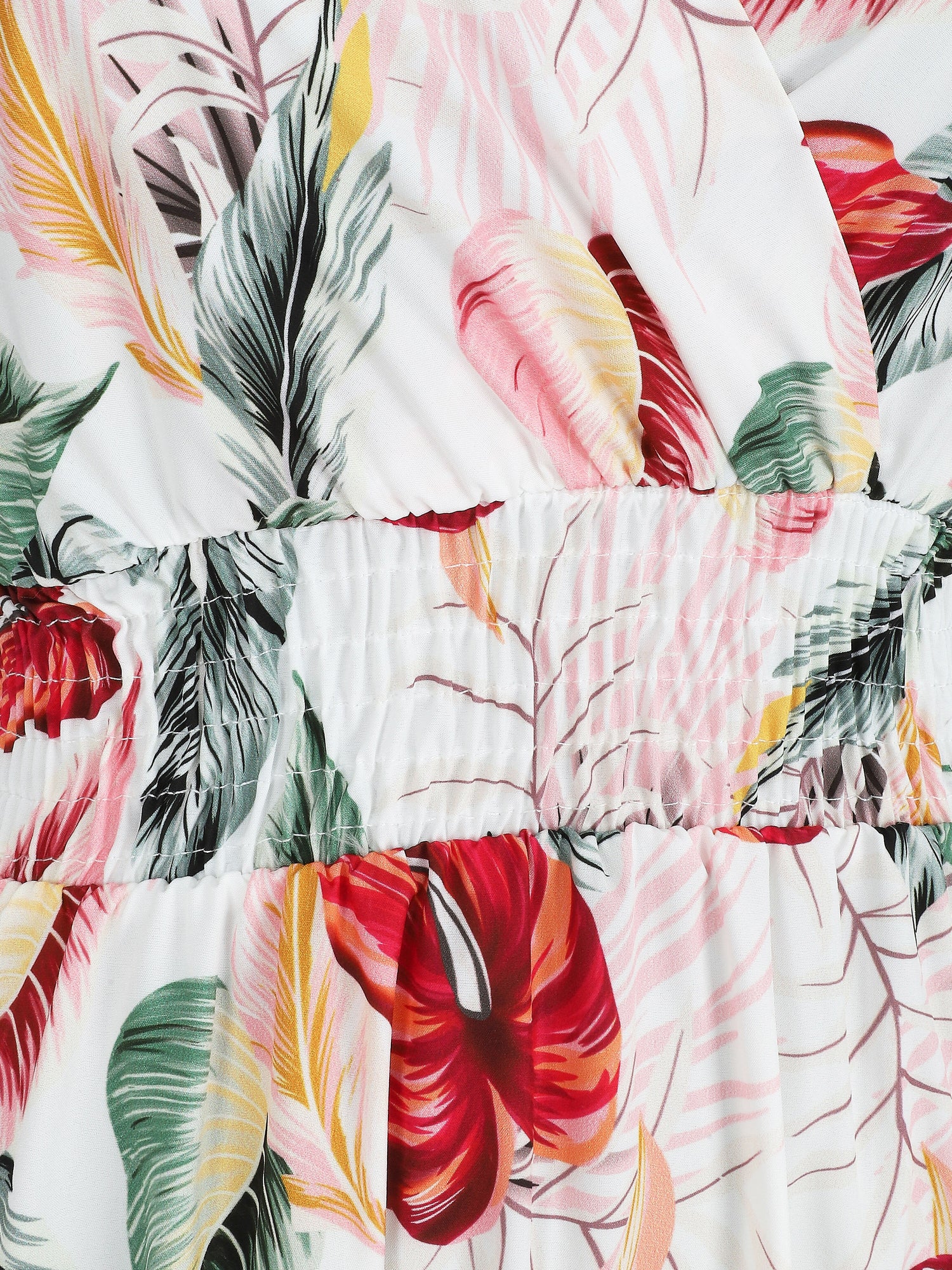 Robe longue à imprimé floral - Blanc - 3