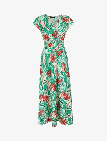 Robe longue à imprimé floral - Vert - 5