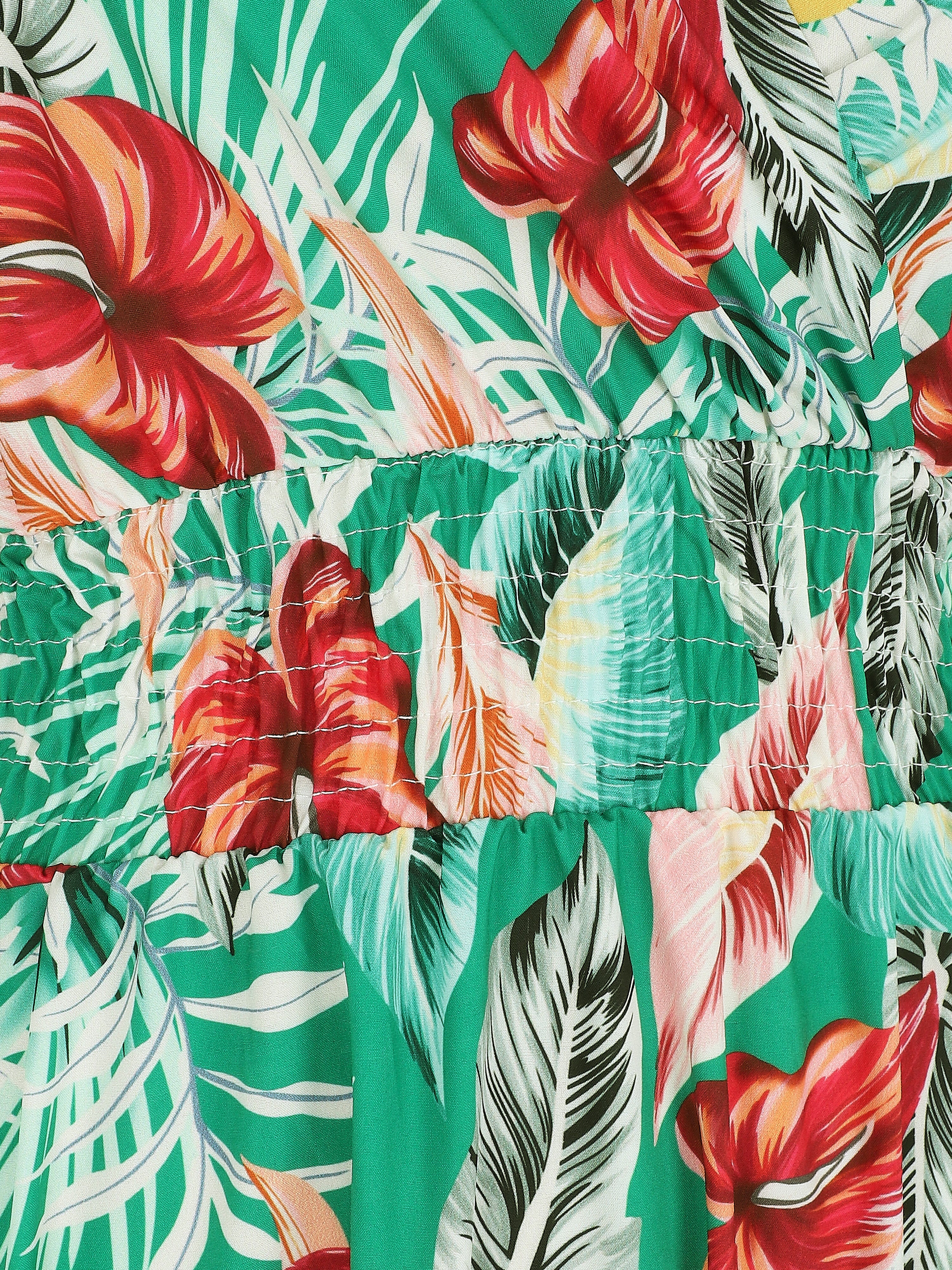Robe longue à imprimé floral - Vert - 3