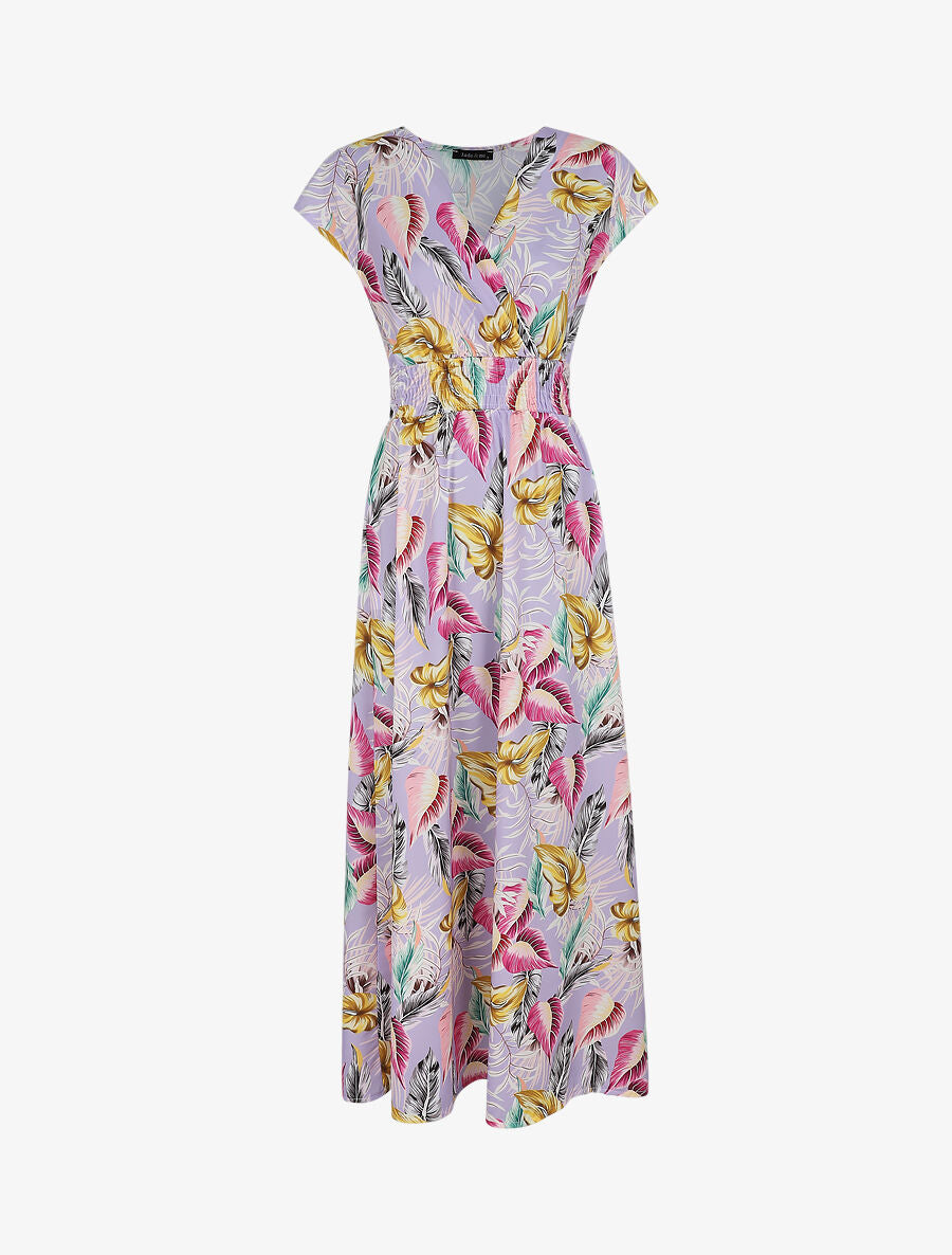 Robe longue à imprimé floral - Lilas - 4