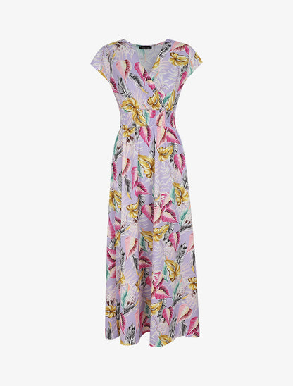 Robe longue à imprimé floral - Lilas - 4