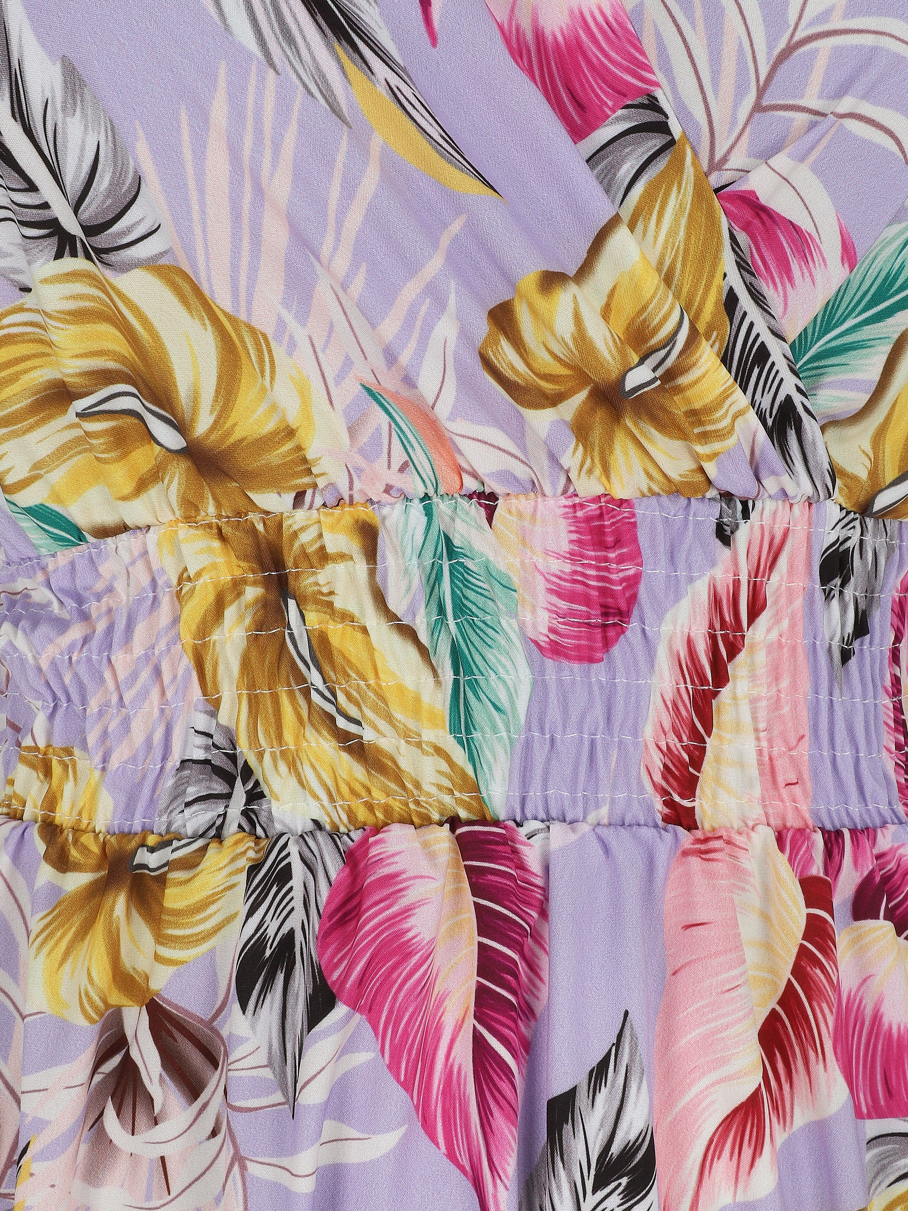 Robe longue à imprimé floral - Lilas - 3