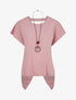 Top oversize à dos ouvert et torsadé - Rose poudré - 1
