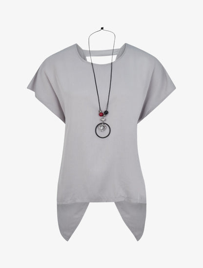 Top oversize à dos ouvert et torsadé - Gris clair - 4