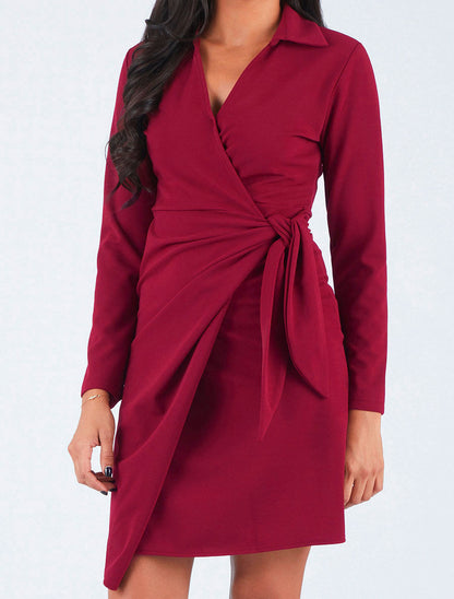 Robe unie portefeuille trompe-l&