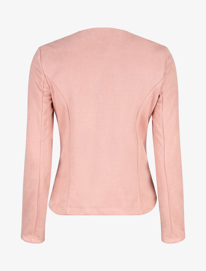 Veste ouverte effet daim - Rose - 2