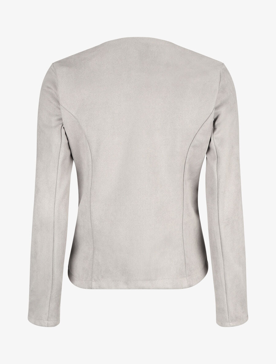 Veste ouverte effet daim - Gris clair - 2