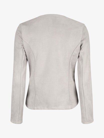 Veste ouverte effet daim - Gris clair - 2