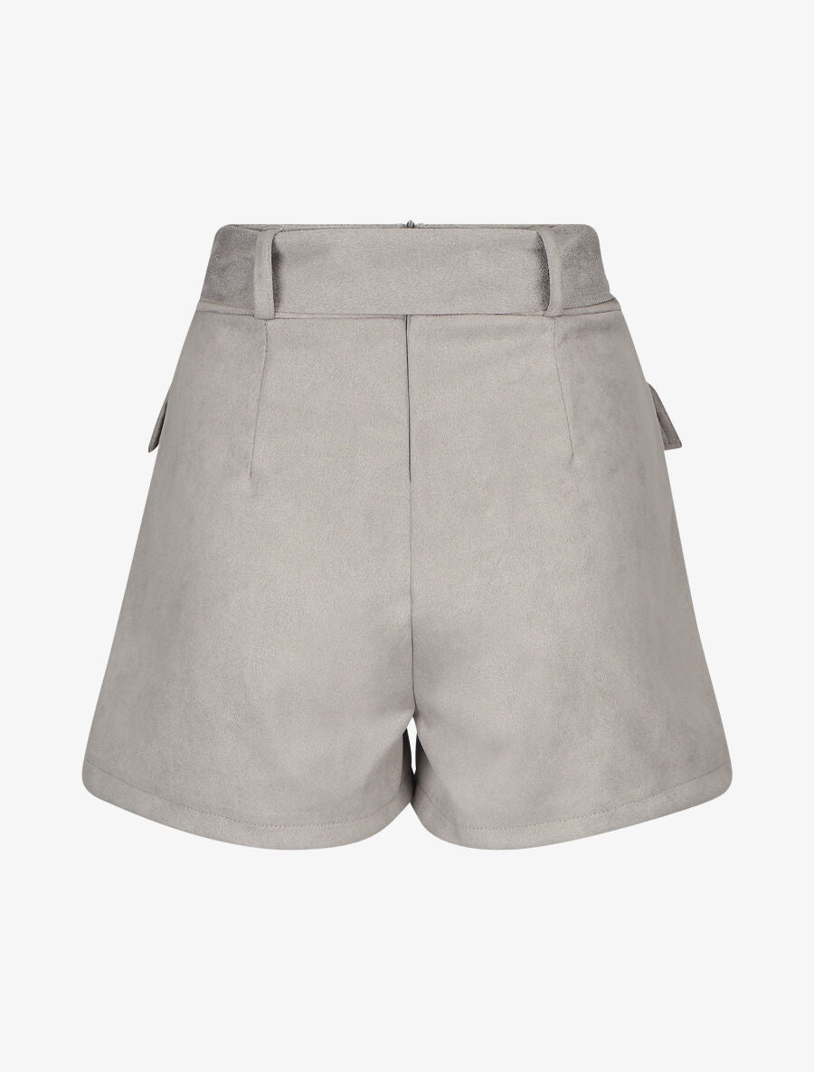 Jupe short en suédine - Gris clair - 2