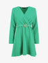 Robe uni à col cache-coeur - Vert - 4