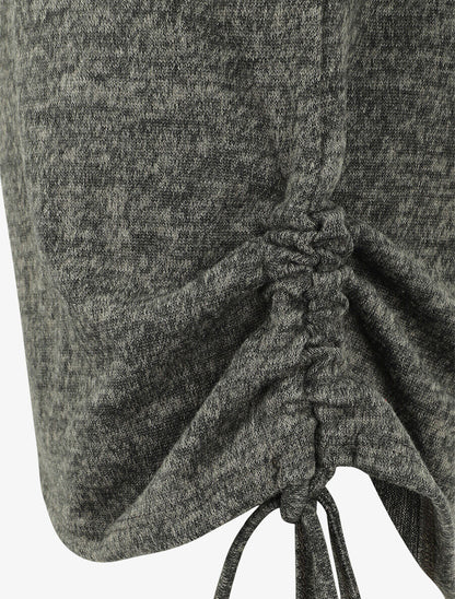 Pull ample à flocage V léopard - Vert olive - 3