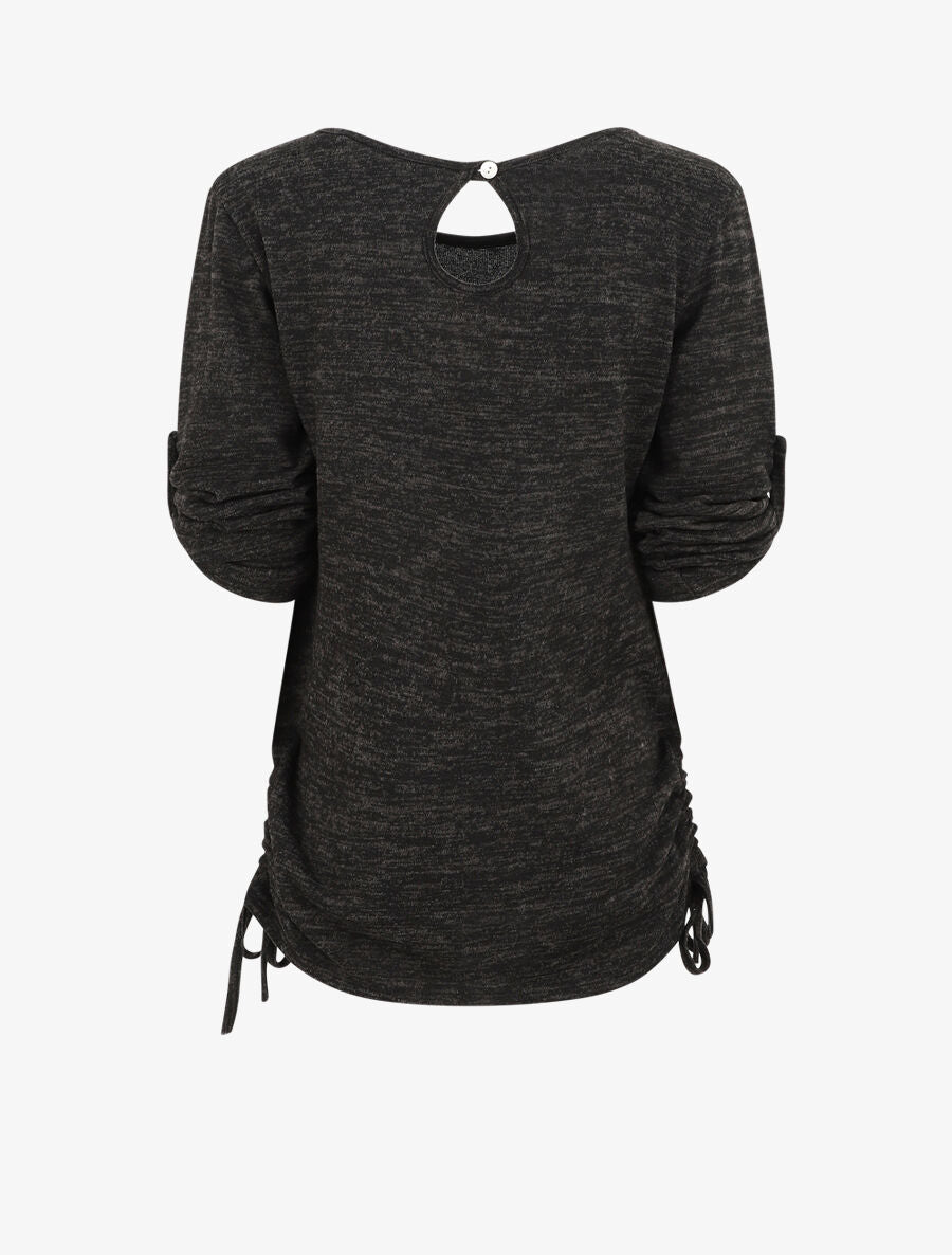 Pull ample à flocage Always be yourself - Noir - 2