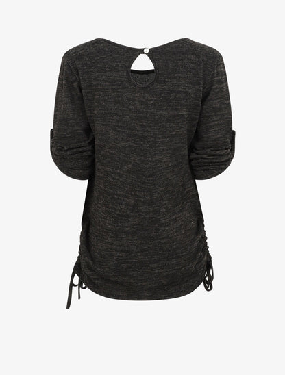 Pull ample à flocage Always be yourself - Noir - 2