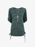 Pull ample à fronces - Vert - 1