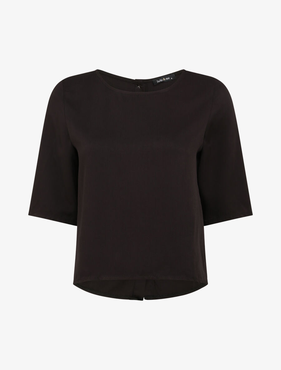 Top à dos boutonné - Noir - 4