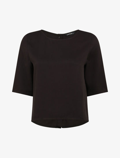Top à dos boutonné - Noir - 4