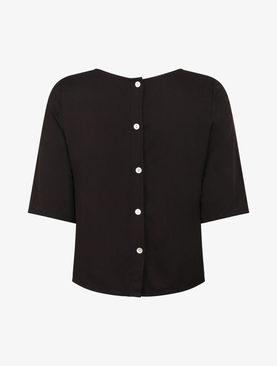 Top à dos boutonné - Noir - 2