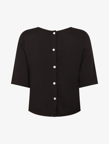 Top à dos boutonné - Noir - 2
