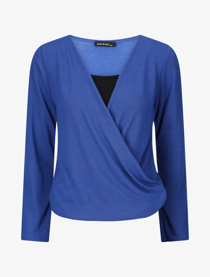 Pull cache-coeur doublé - Bleu électrique - 5