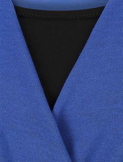 Pull cache-coeur doublé - Bleu électrique - 3