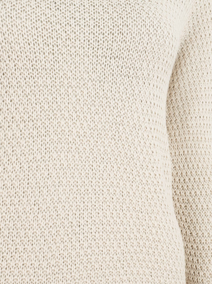 Pull droit à col rond - Beige - 3
